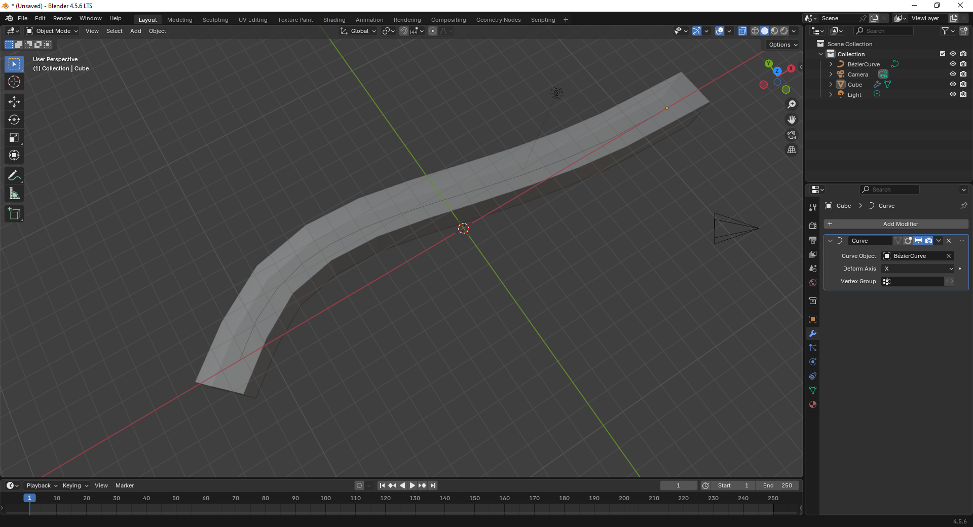 แนวทางการใช้งาน Curve Modifier