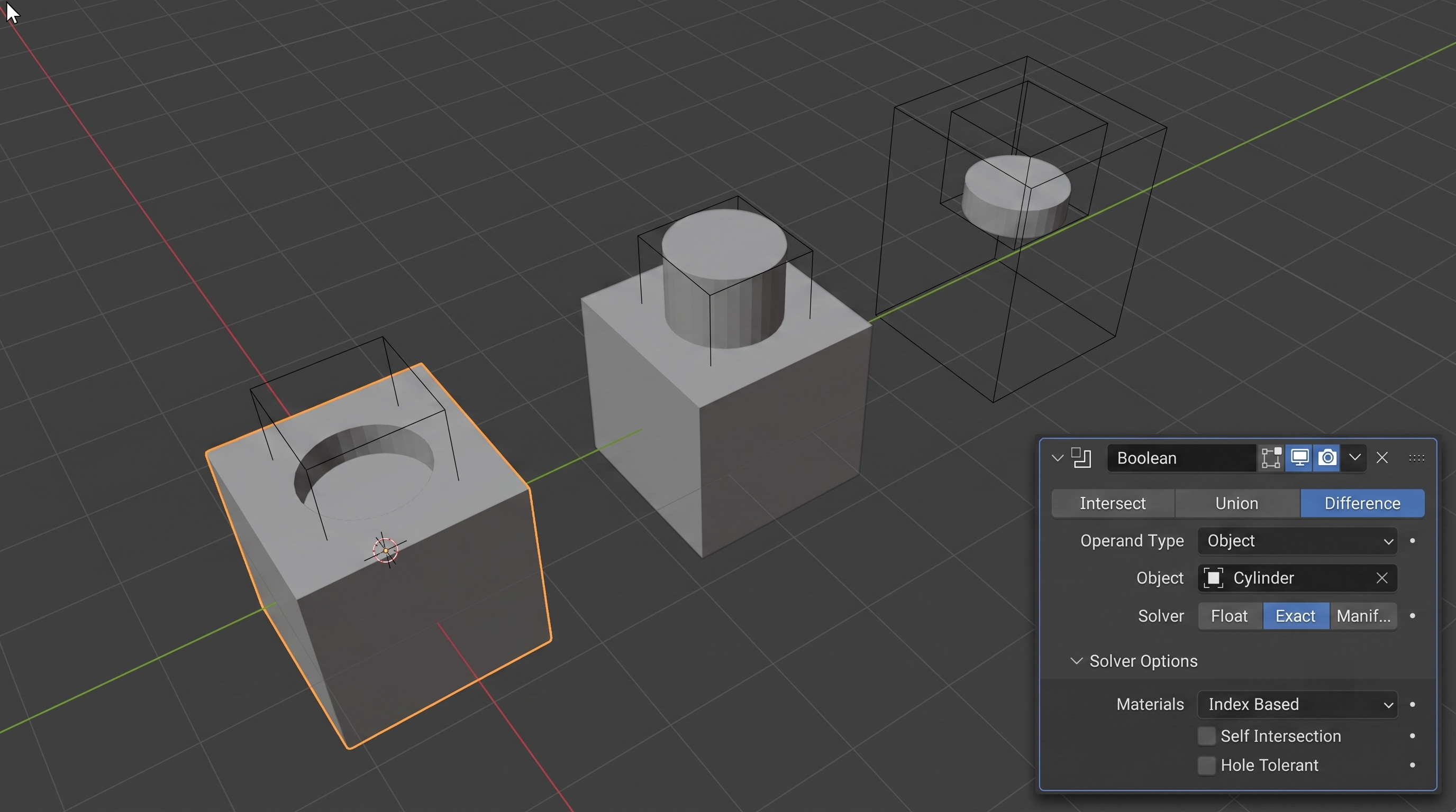 วิธีใช้ Boolean Modifier ใน Blender